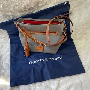 Pebble Grain Leather Zip Crossbody Bag